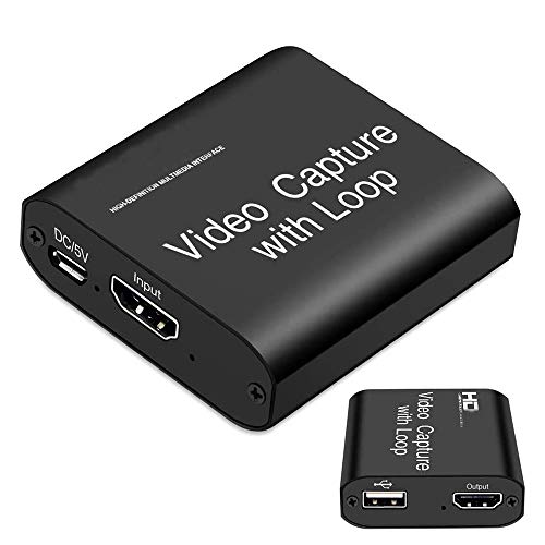 MOSOY - Tarjeta de captura de vídeo HDMI con bucle, 4K HD 1080P 60FPS USB 2.0 tarjeta de captura para transmisión en vivo
