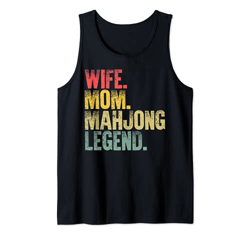 Mother Women Funny T-Shirt Wife Mom Mahjong Legend Camiseta sin Mangas