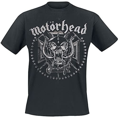 Motörhead Iron Cross Swords Hombre Camiseta Negro M, 100% algodón, Regular