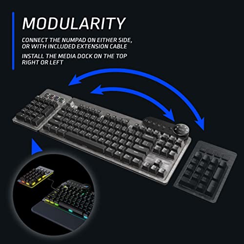 MOUNTAIN Everest MAX Gaming Tastatur - MX Blue, ANSI, US-Layout, Negro