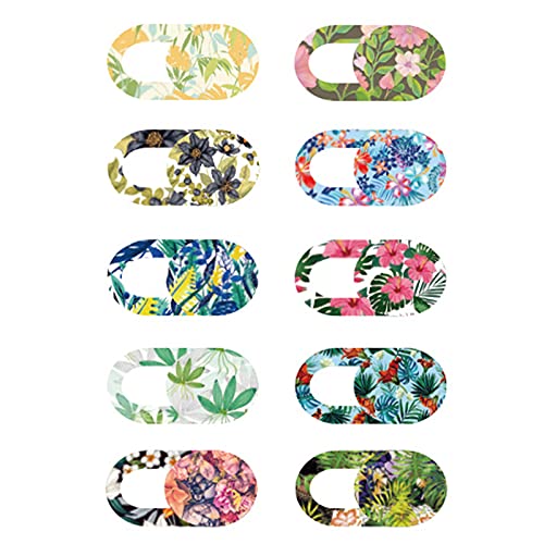 Mousyee Cubierta Webcam, Tapa Webcam, Cubierta Protectora para Cámara al Navegar por Internet Cubierta de Privacidad de Cámara Web con Patrón de Flores para Computadora Portátil Teléfono, 10 Piezas