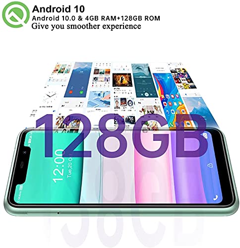 Moviles Libres Baratos,OUKITEL C22 Telefono Movil 4G Android 10 Dual SIM,4GB + 128GB (256GB),Pantalla HD de 5,86 Pulgadas,Batería 4000mAh,Cámara Trasera Triple de 13MP,GPS-Verde