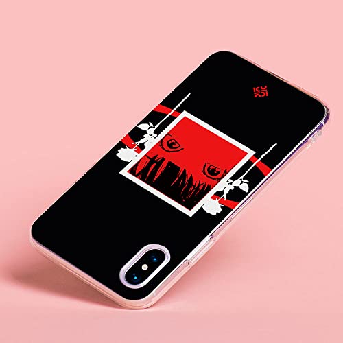 Movilshop Funda para [ OPPO A53 / A53s ] Dibujos Frikis [ Mirada Anime, Manga Rojo Intenso ] de Silicona Flexible Transparente Carcasa Case Cover Gel para Smartphone.