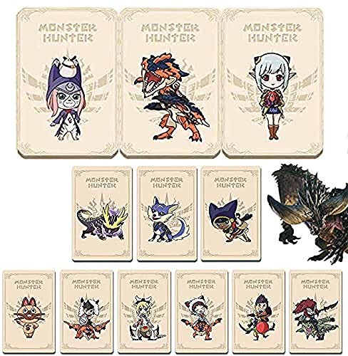 MRZJ Tarjetas NFC para tarjeta Monster Hunter Stories 2 NFC Amiibo compatible Switch, Switch Lite, incluyendo: Palamute, Palico, Magnamalo. Mini tarjetas 12 unidades.