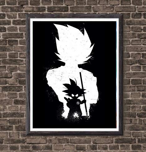 MS Fun - Cuadros de Lord de Super Saiyan y los luchadores Vegeta y Goku de Ultra Dragon Ball - Juego de 6 impresiones artísticas digitales sobre lienzo, de 20,3 x 25,4 cm, sin marco