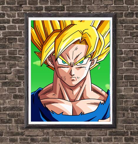 MS Fun - Cuadros de Lord de Super Saiyan y los luchadores Vegeta y Goku de Ultra Dragon Ball - Juego de 6 impresiones artísticas digitales sobre lienzo, de 20,3 x 25,4 cm, sin marco