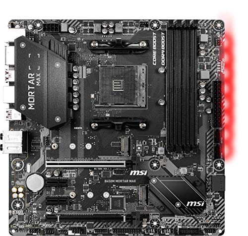 MSI B450M MORTAR MAX placa base mATX, AM4, DDR4, LAN, USB 3.2 Gen2, TYPE-C, M.2, Mystic Light Sync, HDMI, Display Port, AMD RYZEN 1, 2 y 3 generación Ready (Reacondicionado)