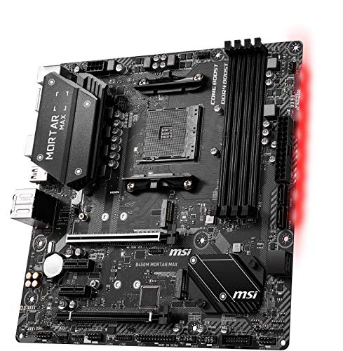 MSI B450M MORTAR MAX placa base mATX, AM4, DDR4, LAN, USB 3.2 Gen2, TYPE-C, M.2, Mystic Light Sync, HDMI, Display Port, AMD RYZEN 1, 2 y 3 generación Ready (Reacondicionado)