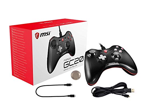 MSI Force GC20 - Mando con Cable USB con Cruz Intercambiable para PC con Windows y Smartphones Android