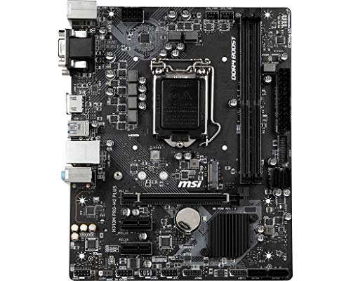 MSI H310M Pro-M2 Plus - Placa Base (Chipset Intel H310, DDR4 Boost, Intel LAN, Audio Boost, HDMI, soporta Intel pocesadores) Color Negro