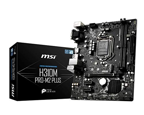 MSI H310M Pro-M2 Plus - Placa Base (Chipset Intel H310, DDR4 Boost, Intel LAN, Audio Boost, HDMI, soporta Intel pocesadores) Color Negro