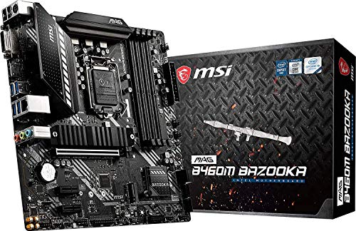 MSI - MAG B460M Bazooka - Placa Base Arsenal Gaming (10th Gen Intel Core, LGA 1200 Socket, DDR4, Doble Ranura M.2, 4x SATA, DVI-D/HDMI)