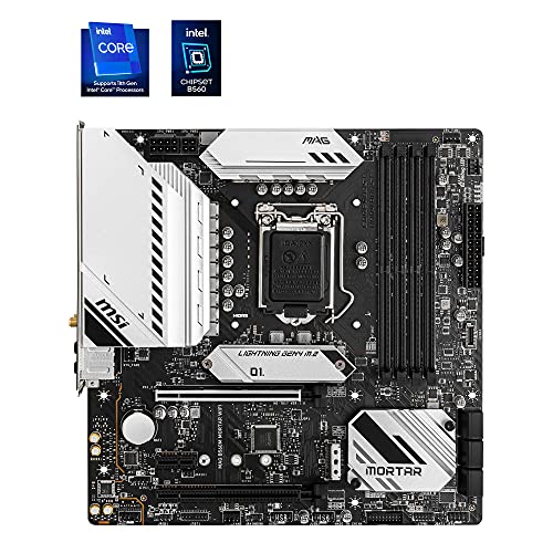 MSI MAG B560M MORTAR WIFI Placa Base Gaming, M-ATX - Soporta Procesadores Intel Core 11ª Generación, LGA 1200 - DDR4 Boost (5066MHz/OC), 2 x PCIe 4.0/3.0 x16, 2 x M.2 Gen4/3, 2.5G LAN, Wi-Fi 6E