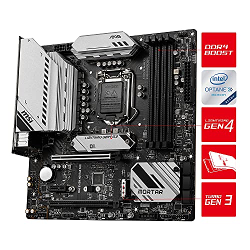 MSI MAG B560M MORTAR WIFI Placa Base Gaming, M-ATX - Soporta Procesadores Intel Core 11ª Generación, LGA 1200 - DDR4 Boost (5066MHz/OC), 2 x PCIe 4.0/3.0 x16, 2 x M.2 Gen4/3, 2.5G LAN, Wi-Fi 6E