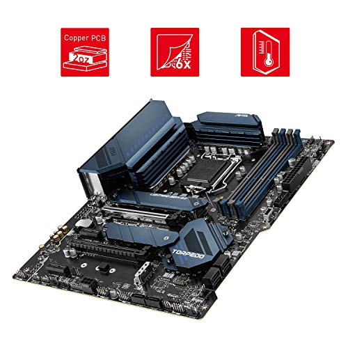 MSI MAG Z590 TORPEDO Placa Base Gaming ATX - Compatible con CPU Intel Core 11th Gen, LGA 1200 - Mystic Light, 60A VRM, DDR4 Boost (5333MHz/OC), 1 x PCIe 4.0 x16, 3 x M.2 Gen4 / 3 x4, 2.5G + 1G LAN