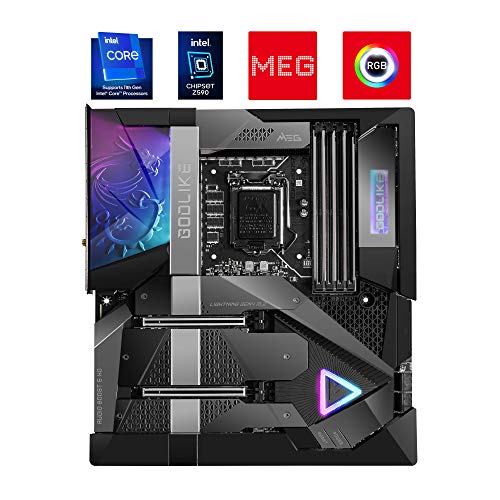 MSI MEG Z590 GODLIKE Placa Base Gaming E-ATX - Soporta Procesadores Intel Core 11th Gen, LGA 1200 - OLED y RGB, 20 Phase 90A VRM, DDR4 Boost (5600MHz/OC), 2 x PCIe 4.0 x16, 4 x M.2 Gen4/3 x4, Wi-Fi 6E