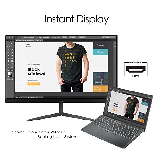 MSI Modern AM241 11M-014EU All-in-One PC -Panel IPS FHD 23.8", 11th Gen Intel Core i5-1135G7 CPU, 8GB DDR4 RAM, 256GB M.2 SSD, Wi-Fi 6, Teclado y Ratón Inalámbricos, Windows 10 Home, Negro