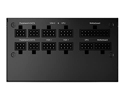 MSI MPG A850GF - Fuente de alimentación gaming (compatible con NVIDIA GeForce RTX Serie 30, Certificado 80 Plus Gold 850 W, alimentación continua con ventilador de 140 mm FDB, ATX)