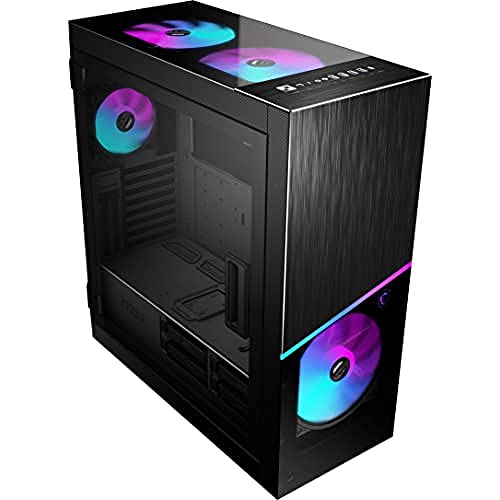 MSI MPG SEKIRA 500X Mid-Tower ARGB Caja de PC Gaming (Negro, 3 x 200 mm ARGB + 1 x 200 mm + 1 x 120 mm Ventiladores, Mystic Light ARGB, USB 3.2 Gen2 Type-C, Panel Cristal, EATX, ATX, mATX, Mini-ITX)
