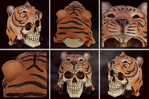 mtb more energy - Calavera decorativa con diseño de tigre de Shaman of the Mighty (14 cm de altura)
