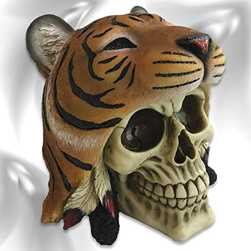 mtb more energy - Calavera decorativa con diseño de tigre de Shaman of the Mighty (14 cm de altura)