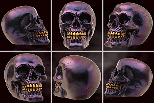 mtb more energy - Figura Decorativa (12 cm), diseño de Calavera, Color Azul y Violeta