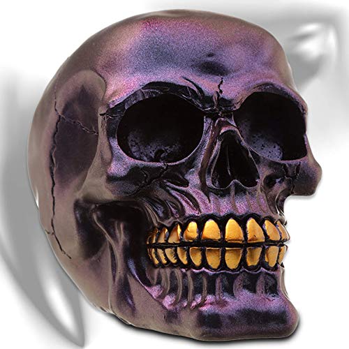 mtb more energy - Figura Decorativa (12 cm), diseño de Calavera, Color Azul y Violeta