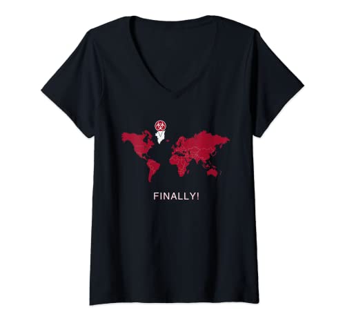 Mujer Camiseta Plague Inc: Finally Camiseta Cuello V