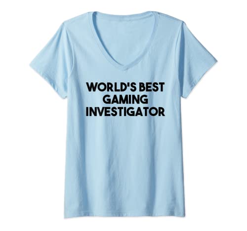 Mujer Casino Funny - El mejor investigador de juegos del mundo Camiseta Cuello V