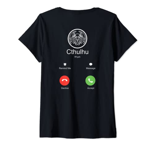 Mujer Death Call of Cthulhu Monster Mythos Goth Cthulhu Regalo Camiseta Cuello V