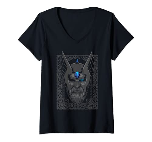 Mujer Edad Vikinga - Odin Allfather Asgard - Mitología Nórdica Camiseta Cuello V