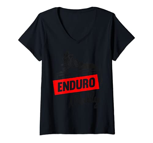 Mujer Enduro Rally Graffiti Art Protesta Activismo Arte Camiseta Cuello V