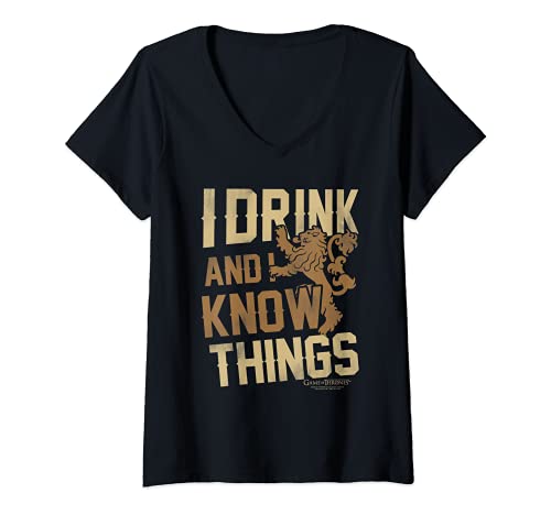 Mujer Game of Thrones I Drink and I know Things Camiseta Cuello V