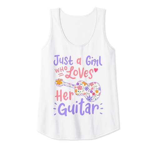Mujer Guitarrista Just A Girl Who Loves Her Guitar Gift Camiseta sin Mangas