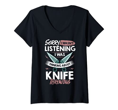 Mujer Juego de lanzamiento de cuchillos Lanzador de cuchillos Camiseta Cuello V
