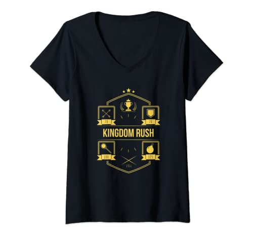 Mujer Kingdom Rush Torres de Oro Camiseta Cuello V
