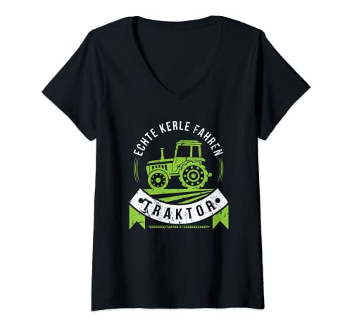 Mujer Landagricultor Bauer verdadero Kerle Fahrenheit. Camiseta Cuello V