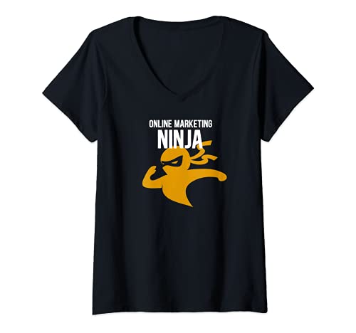 Mujer Marketing Online Ninja Rockstar Marketer Anuncios de contenido SEO SEO Camiseta Cuello V