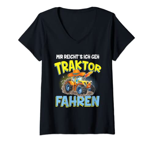 Mujer Mir Reichts Ich Geh Traktor Fahrenheit. Camiseta Cuello V