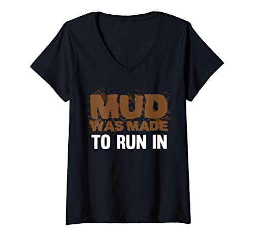 Mujer Running in Mud Tee - Mud Run Mudder Runner Camiseta Camiseta Cuello V