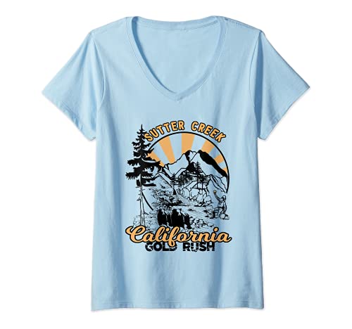 Mujer Souvenir Sutter Creek California 1848 Gold Rush Camiseta Cuello V