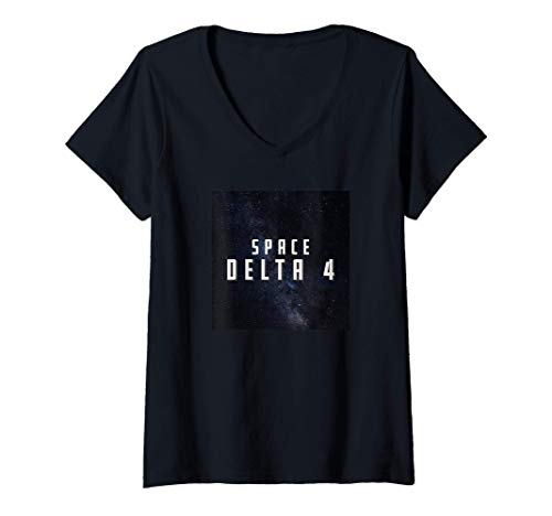 Mujer Space Delta 4 Space Force USSF Missile Warning Military Camiseta Cuello V