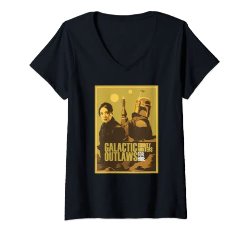 Mujer Star Wars The Book Of Boba Fett Fennec Outlaws Poster Camiseta Cuello V