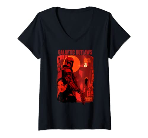 Mujer Star Wars The Book Of Boba Fett Galactic Outlaws Color Pop Camiseta Cuello V