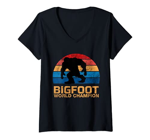 Mujer Vintage Bigfoot Hide And Seek Game, Bigfoot Graphic Design Camiseta Cuello V