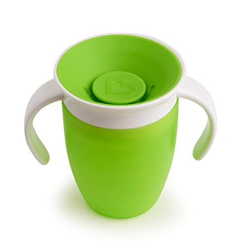 Munchkin Miracle 360° Vaso de Entrenamiento con Asas, Verde (Green), 207 ml