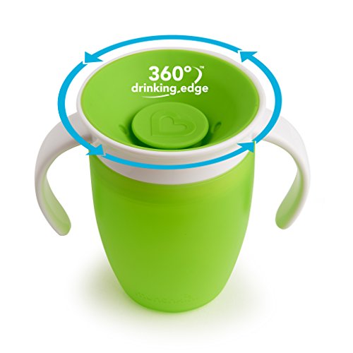 Munchkin Miracle 360° Vaso de Entrenamiento con Asas, Verde (Green), 207 ml