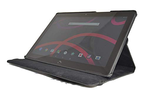 munddy- Funda GIRATORIA 360º con Soporte para BQ Aquaris M10 10.1 Pulgadas,rotable 360° (Protector Cristal Templado Opcional) (Negro) …