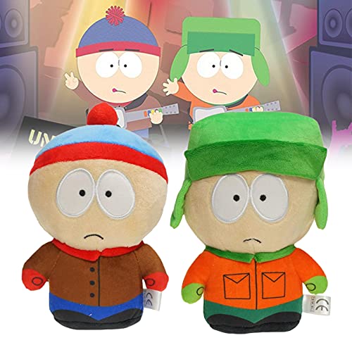 Muñecos de Peluche de Dibujos Animados The South Parks de 7.8 Pulgadas, Lindos muñecos de Peluche de Marsh & Kyle & Kenny & Cartman, cumpleaños navideños para niños y niñas (Marsh & Kyle)