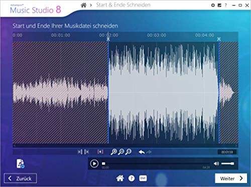 Music Studio 8 - Recorder and Editor - professional sound studio for recording, editing and playing all common audio files: WAV, AIFF, FLAC, MP2, MP3, OGG for Windows 10, 8.1, 7